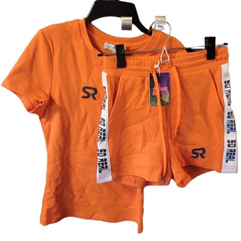 Gsuwoo So Real women's reflective set orange medium